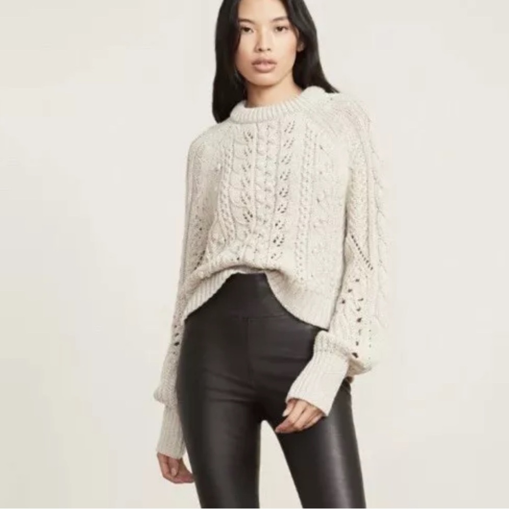 NWT VERONICA BEARD Asita Ivory Cable-Knit Sweater